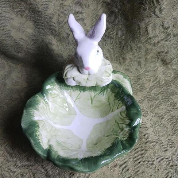 Department 56 Easter Bunny Rabbit Dish Vintage - Picture 2 of 6